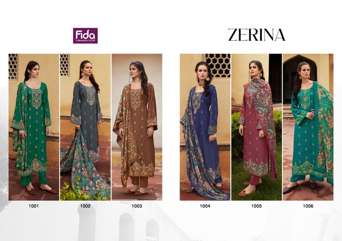 Zerina By Fida Kashmiri Wool Printed Dress Material